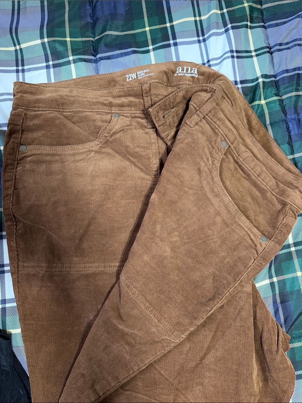 a.n.a Brown Corduroy Straight-Leg Pants